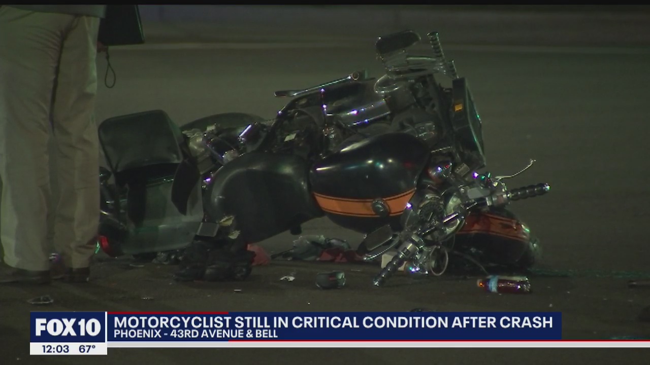 Motorcyclist in critical condition after crash in Phoenix