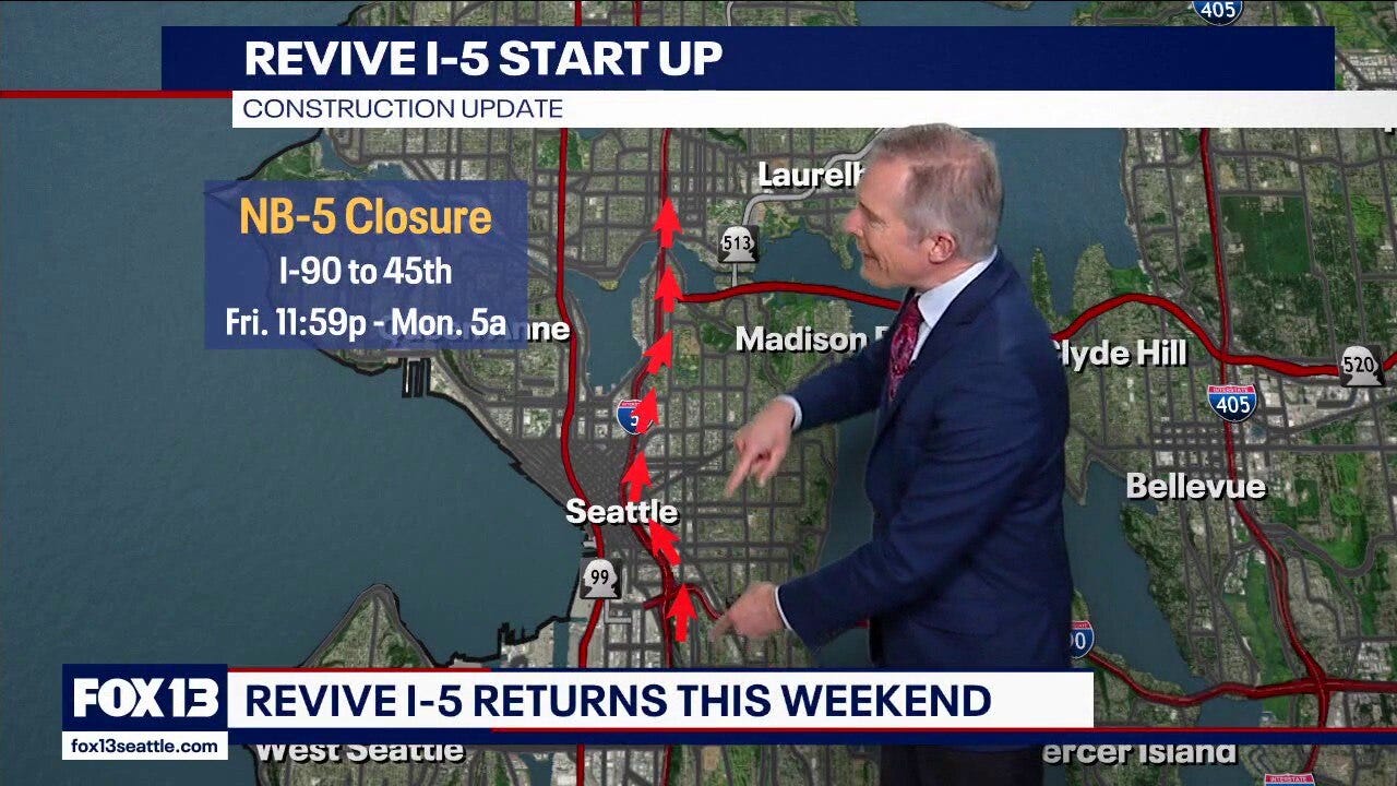 Revive I-5 work begins tonight with weekend closure through downtown Seattle