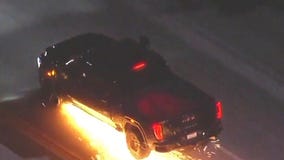 LA police chase suspect leaves trail of spark
