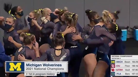 WATCH - Jennifer Hammond has a report on the University of Michigan women's gymnastics team that won the national championship on Saturday night