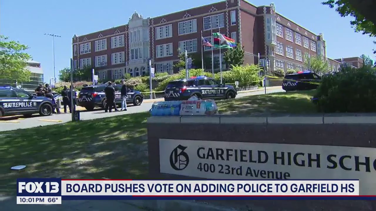 Debate on adding police to Garfield HS | FOX 13 Seattle