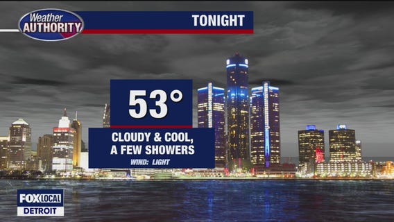 Mostly cloudy with a stray shower for Thursday