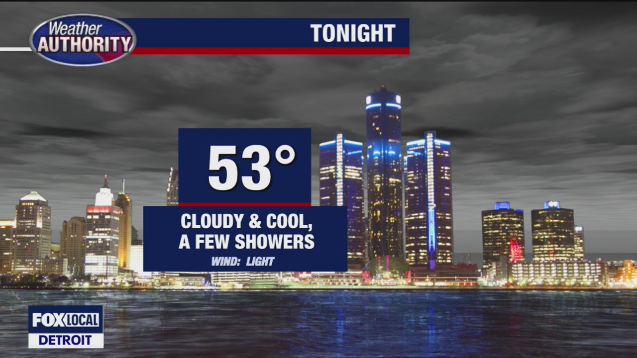 Mostly cloudy with a stray shower for Thursday