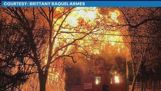 Salem barn fire, ‘fully engulfed’