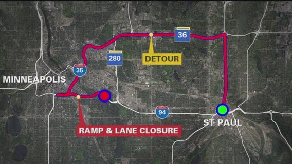 I-35 ramp closure brings long detour