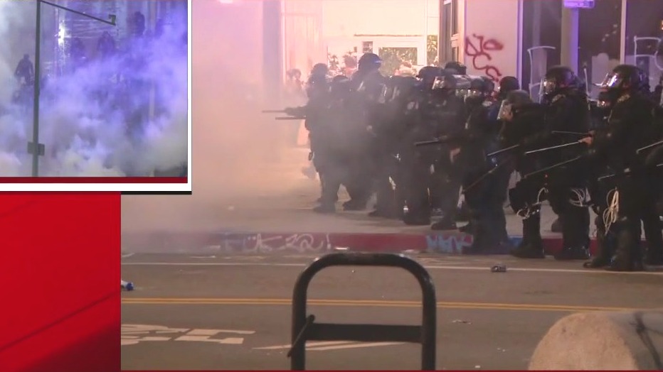 Explosions, smoke bombs in Little Tokyo protest