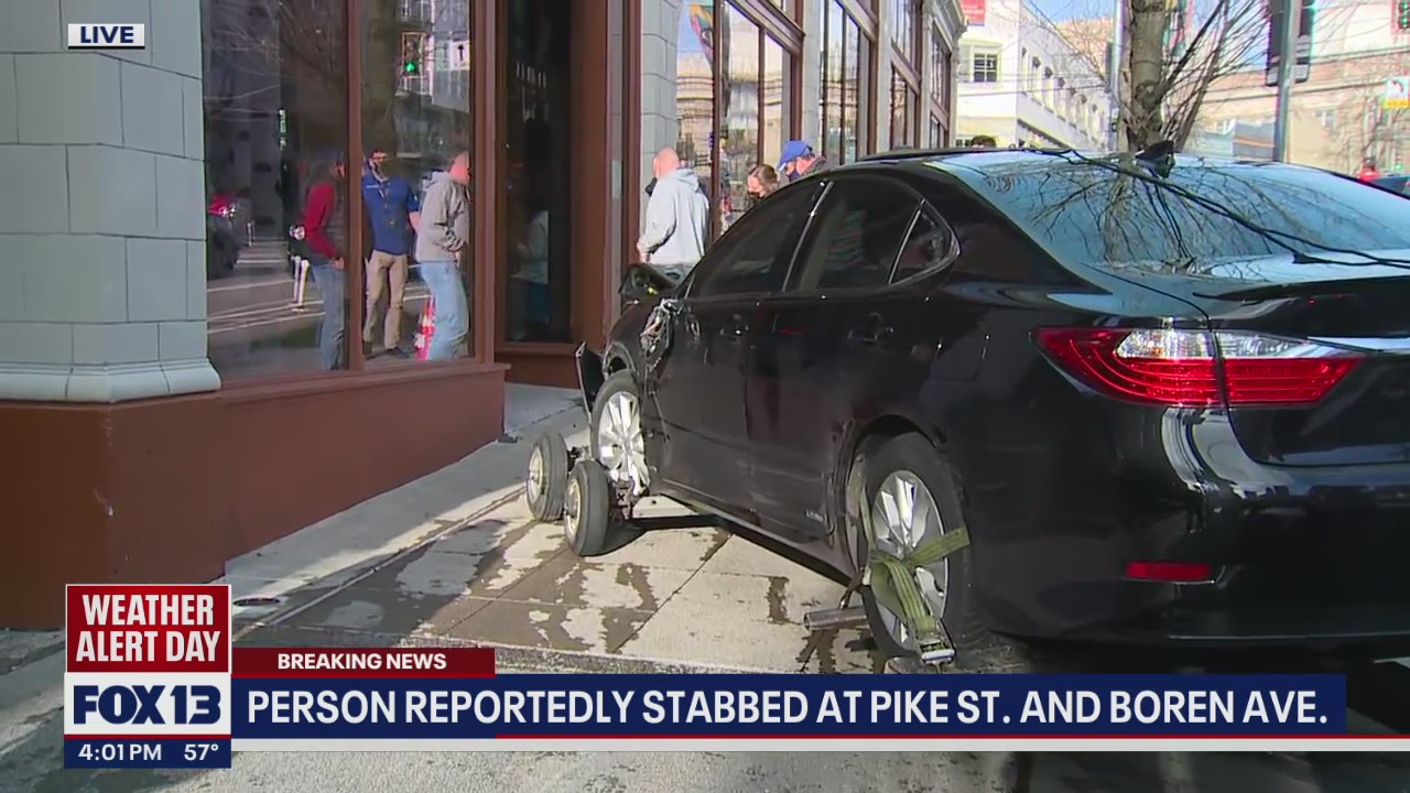 Seattle police investigating stabbing, vehicle crash into Starbucks Reserve