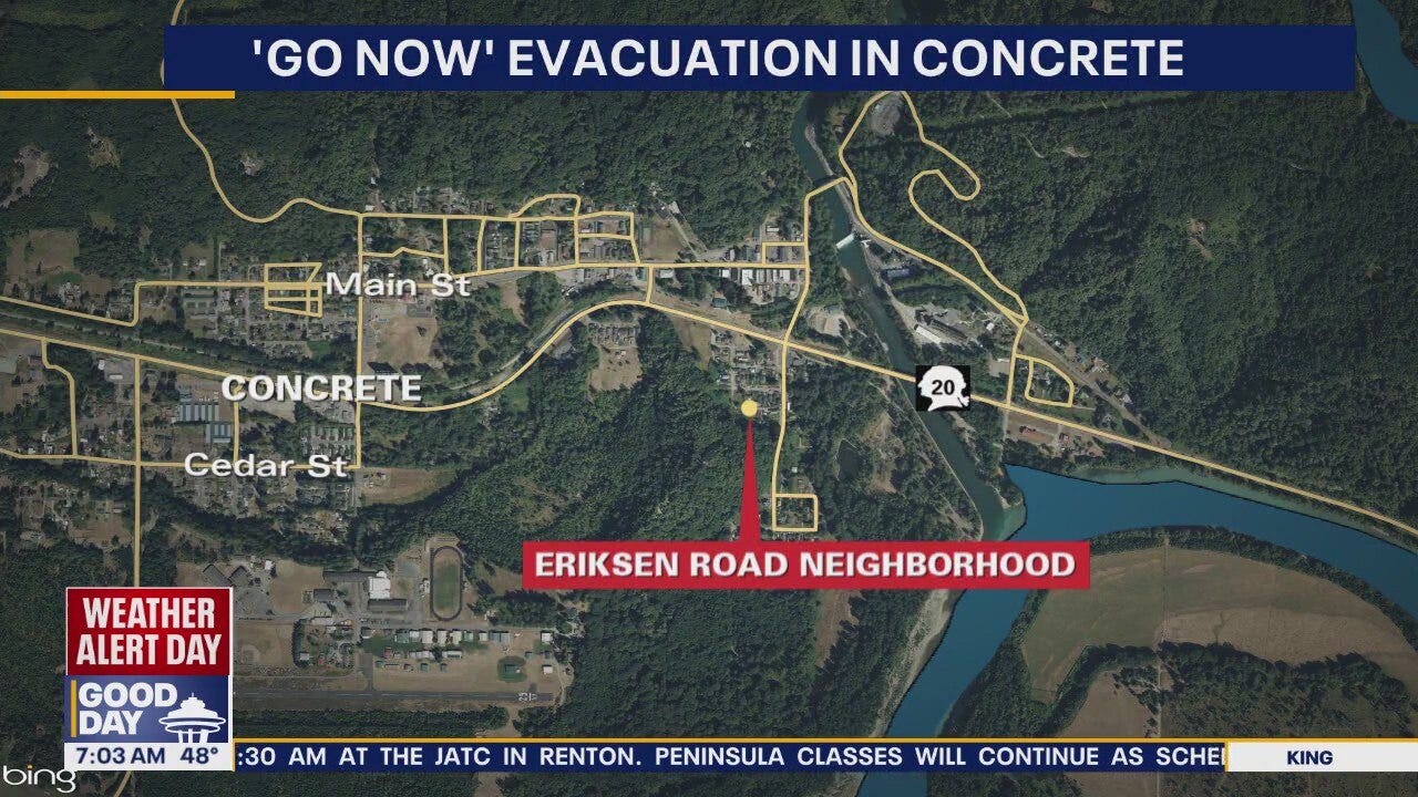 Level 3 'Go Now' Evacuation in Concrete, WA; school district closed