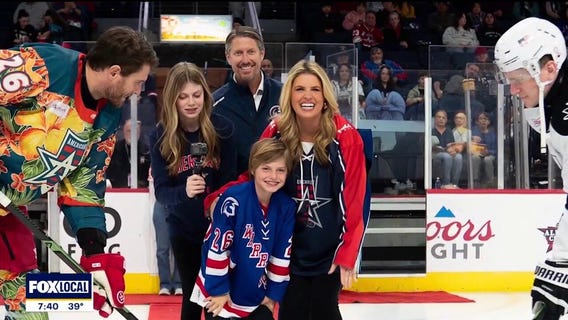 Przybyl family drops puck at Allen Americans game