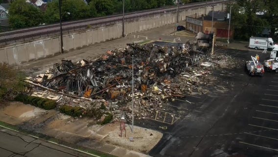 SKYFOX flies near 60th Street and 13th Avenue in Kenosha after the Jacob Blake shooting