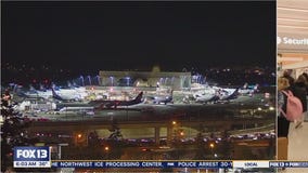 Busy travel day at Sea-Tac Airport