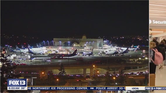Busy travel day at Sea-Tac Airport