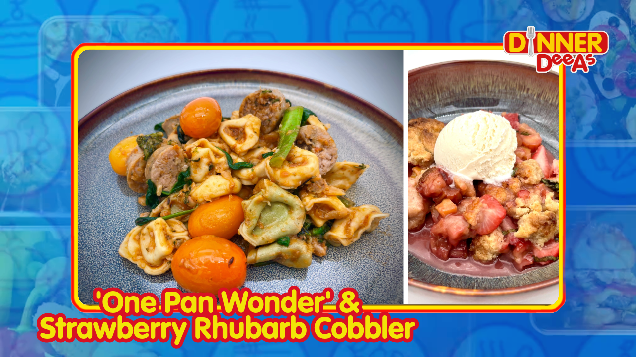 Dinner DeeAs: 'One Pan Wonder' & Strawberry Rhubarb Cobbler