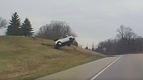 CRASH VIDEO: Suburban Chicago rollover crash caught on video
