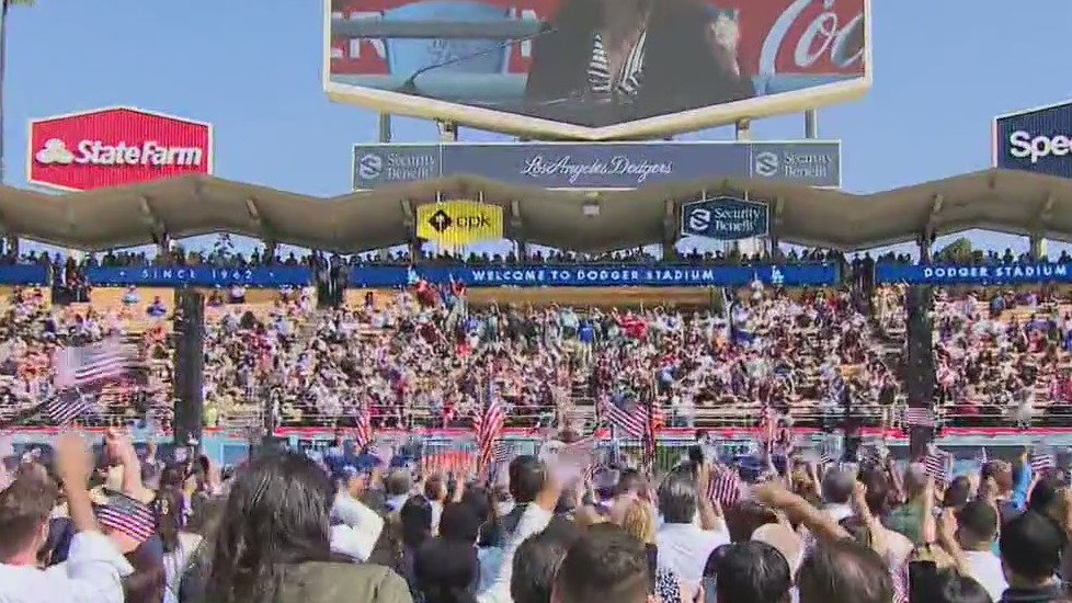 Naturalization ceremony at Dodger Stadium