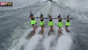 Cypress Gardens Water Ski Team glides across Lake Silver