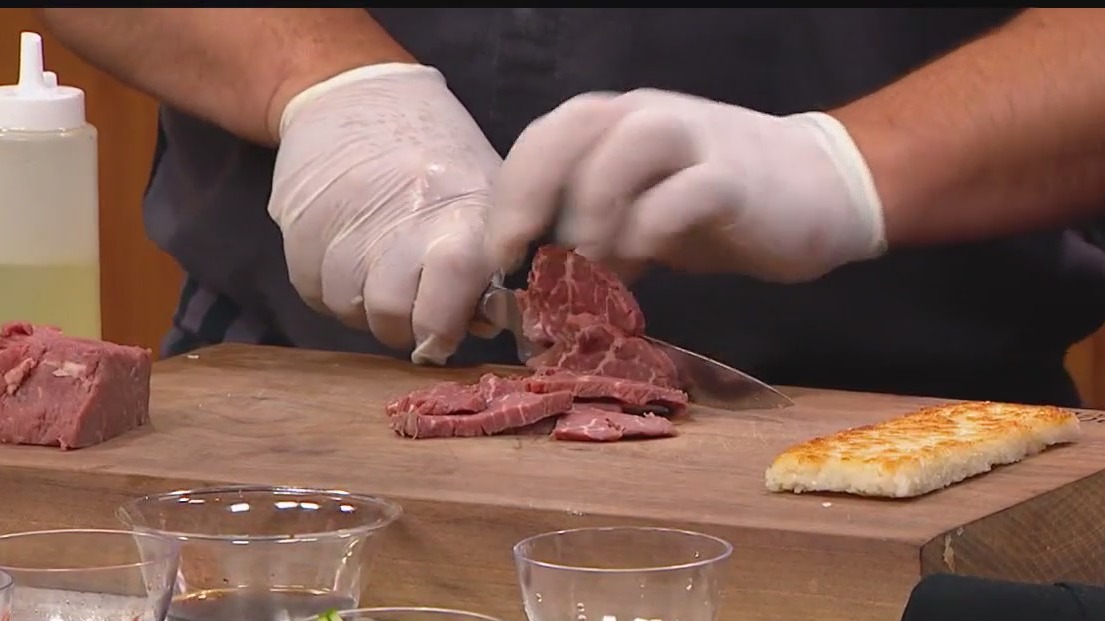 Regale Craft Food and Drink prepares beef tenderloin tataki on The Nine
