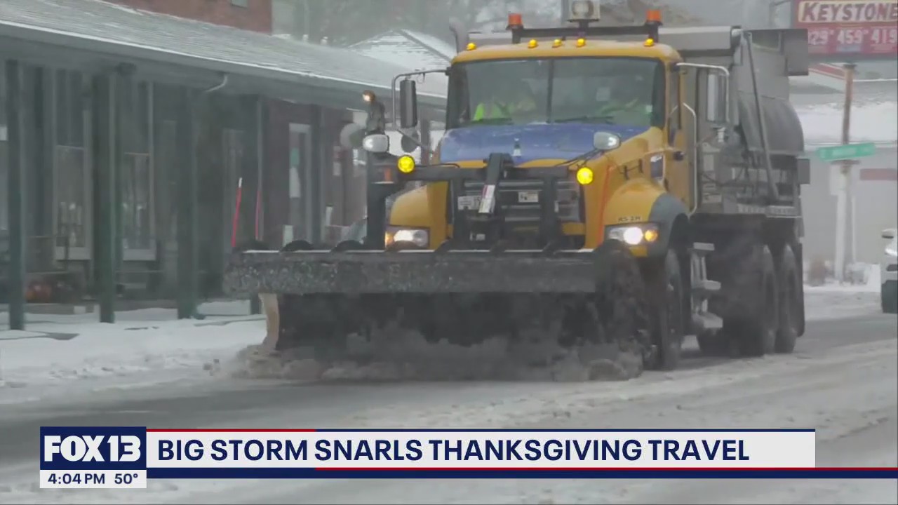 Thanksgiving snowstorm disrupts travel across Midwest and Northeast