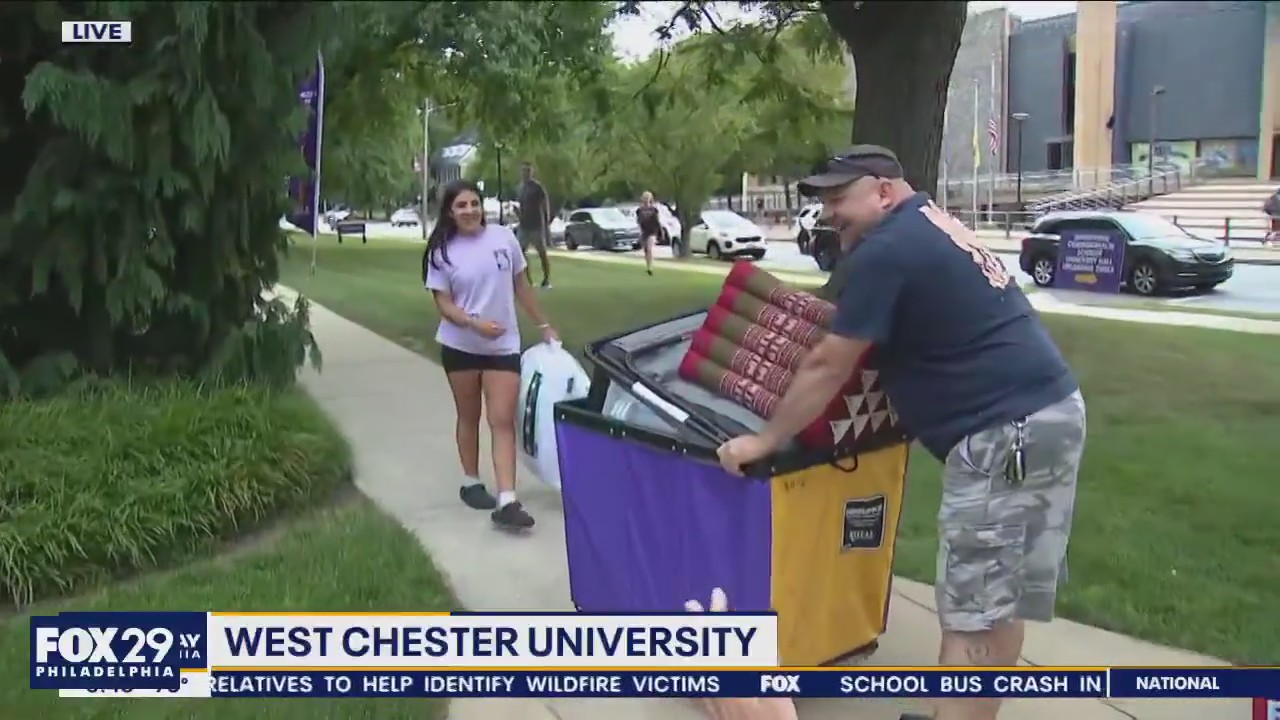 First-year students are checking in at West Chester University