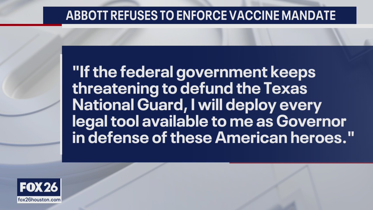 Gov. Abbott refuses to enforce federal vaccine mandate