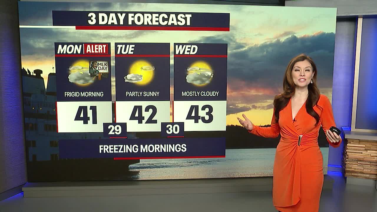 Seattle weather: icy, slick spots for Monday morning