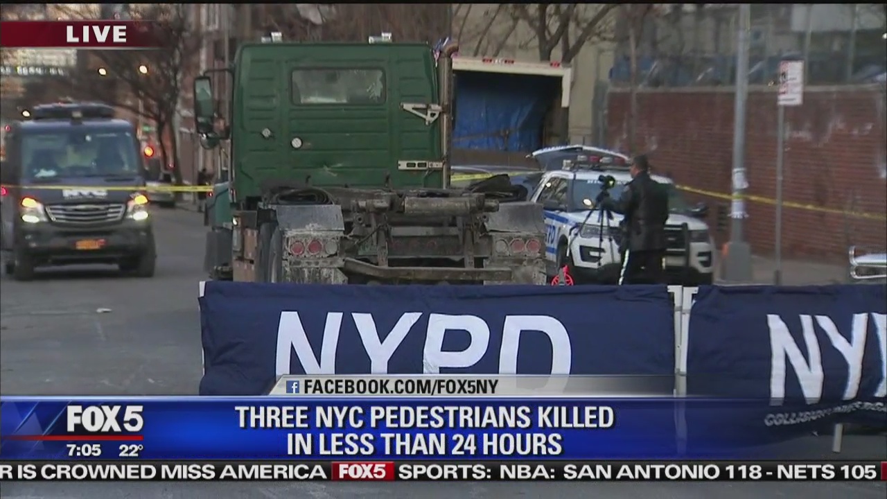 3 pedestrians killed in 24 hours in NYC