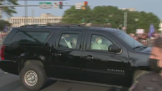 Trump motorcade makes unscheduled visit to supporters outside Walter Reed