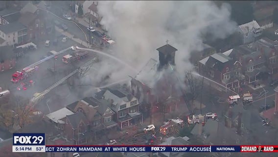 Massive fire engulfs vacant building in Pottstown, no injuries reported