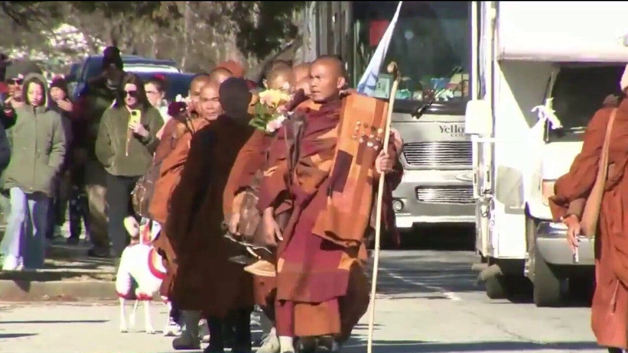Peace walk monks stopping at Snellville temple for special visit