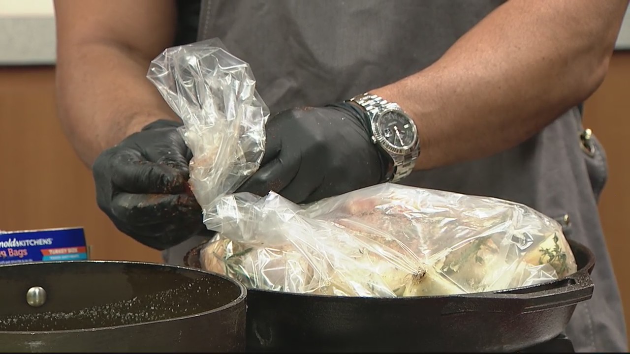 Preparing bag roasted chicken with Chef Bobby