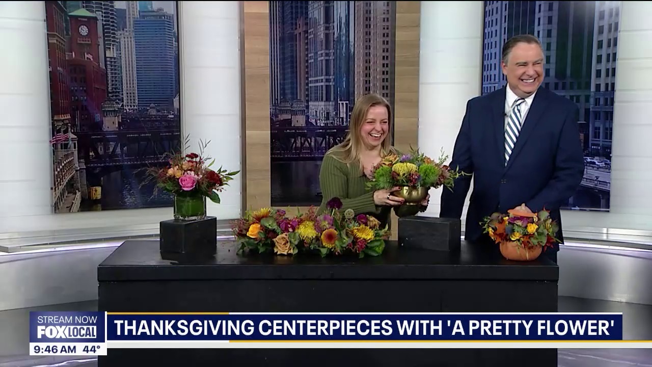 Thanksgiving centerpieces with 'A Pretty Flower'