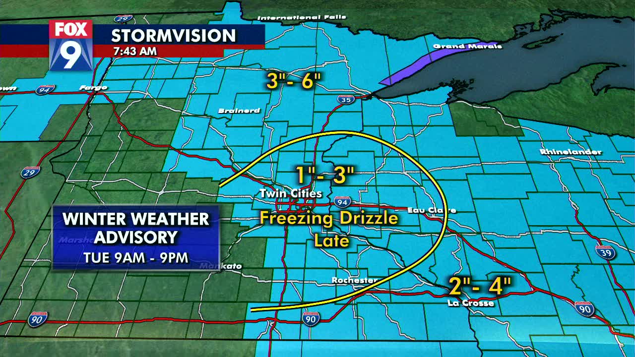 Tuesday's forecast: Winter weather advisories across the straight