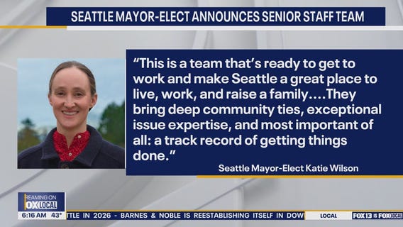 Seattle mayor-elect Katie Wilson announces senior staff team