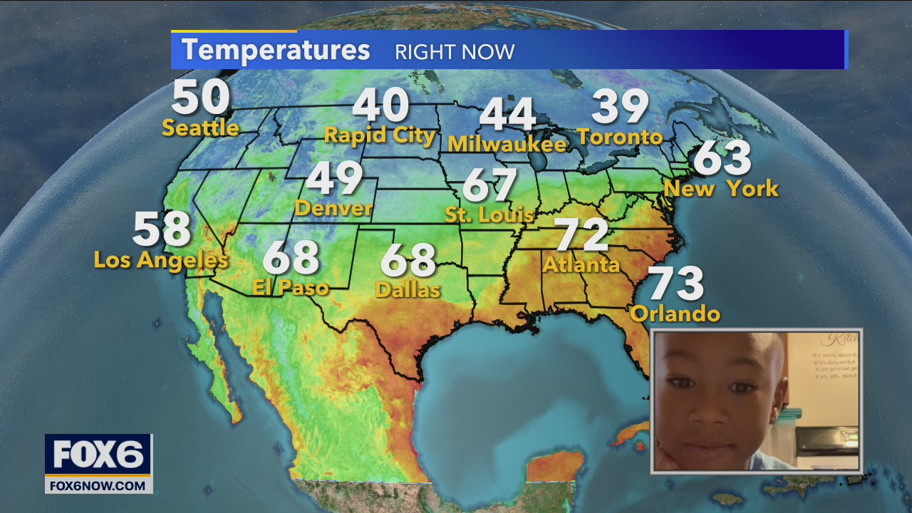 8-year-old Zechariah helps with the weather