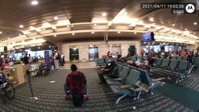 Allegedly intoxicated woman on motorized suitcase pursued by police in airport