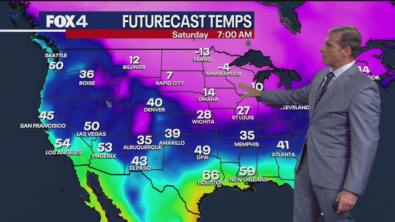 Dallas weather: Dec. 12 evening forecast