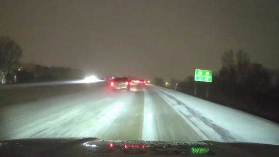 Slick driving conditions on Monday morning, Dec. 29