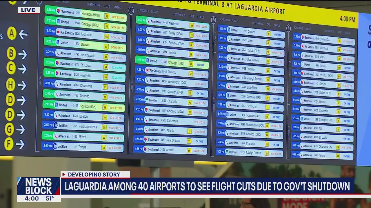 NY airports will experience flight cuts due to gov. shutdown | News Block