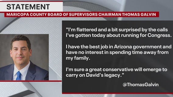 Maricopa Co. Supervisor Thomas Galvin declines congressional bid