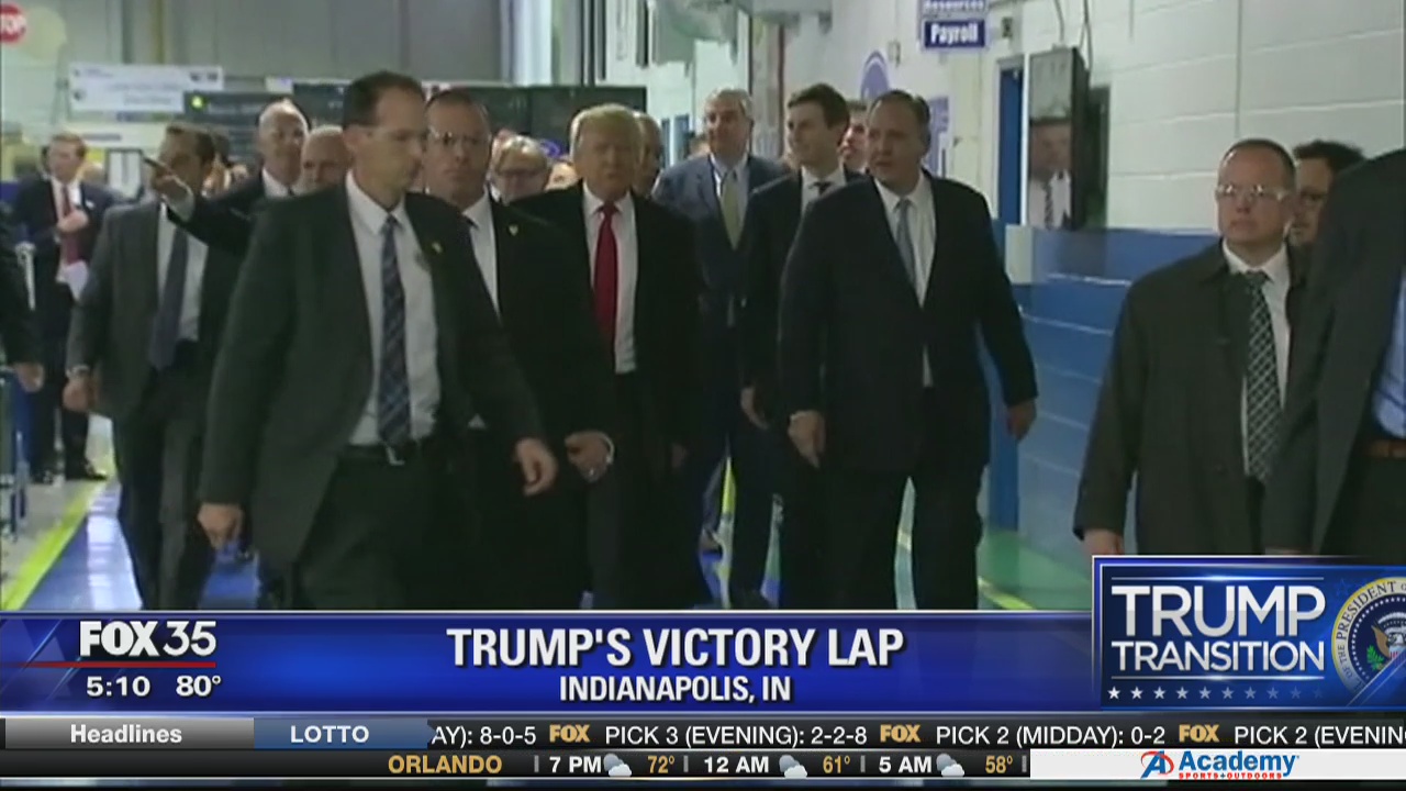 Trump takes victory lap to battleground states