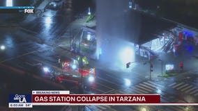 Gas station collapse in Tarzana