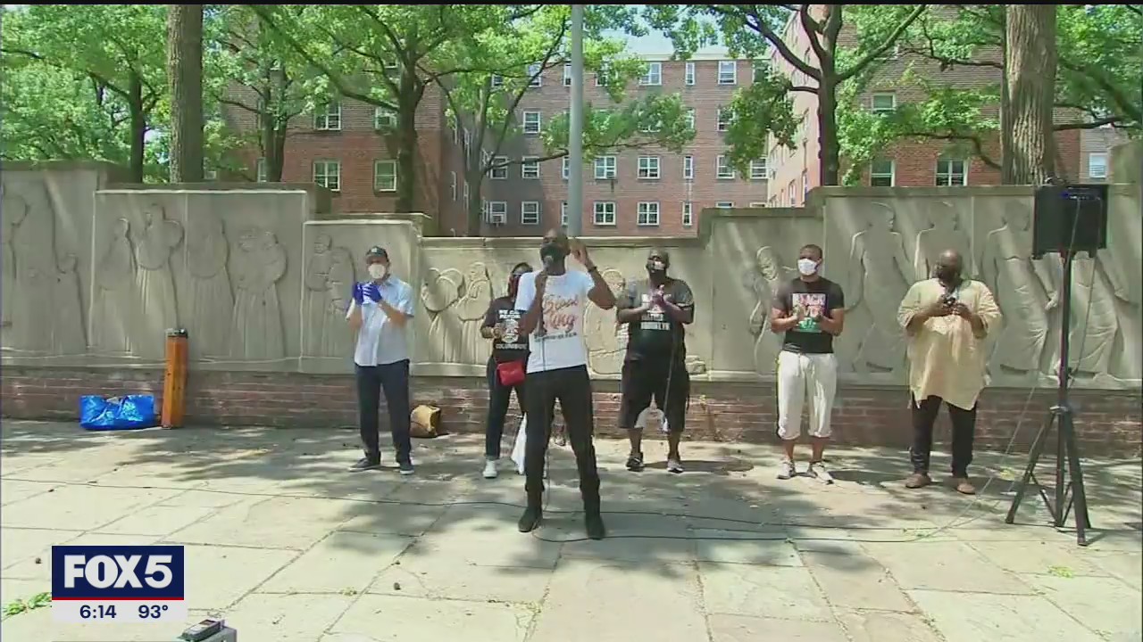 BLM rally at NYCHA Kingsborough Houses in Brooklyn