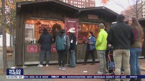 Hundreds pack Love Park for opening of Christmas Village