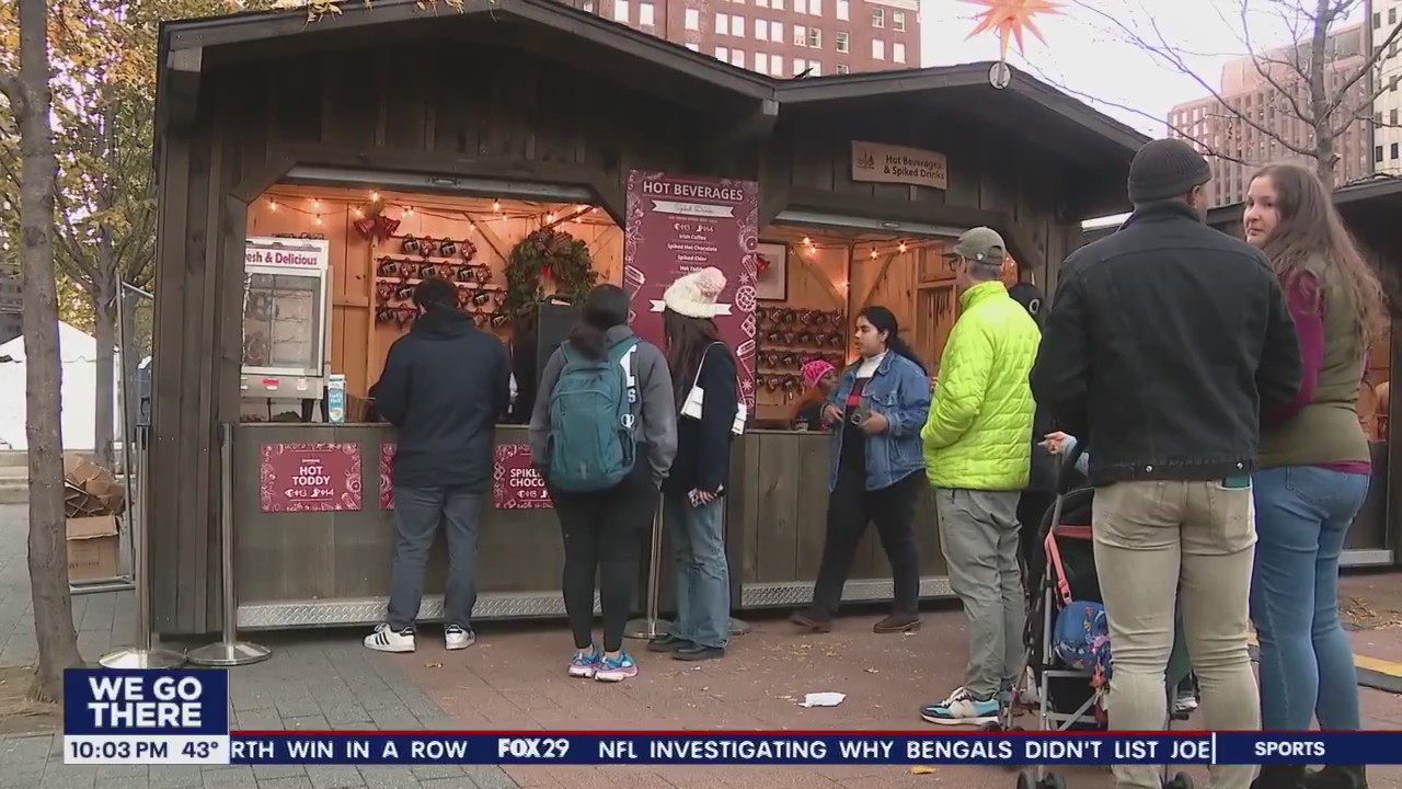 Hundreds pack Love Park for opening of Christmas Village