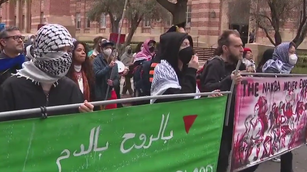 UCLA protests: Demonstrators walk out for Palestine