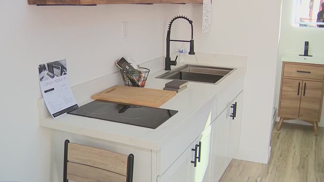 Prefabricated homes on display in Altadena