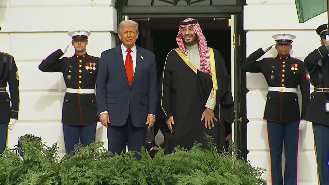 President Donald Trump welcomes Saudi Prince to White House