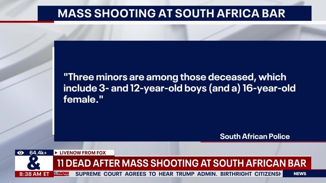 At least 11 killed in shooting at a South African bar