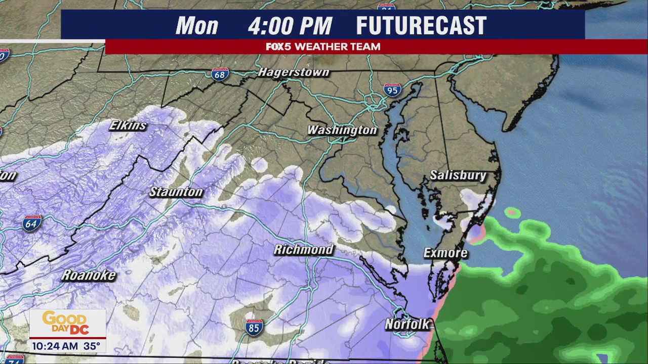 DC weather: Blustery cold, chance of snow flurries Monday | FOX 5 DC
