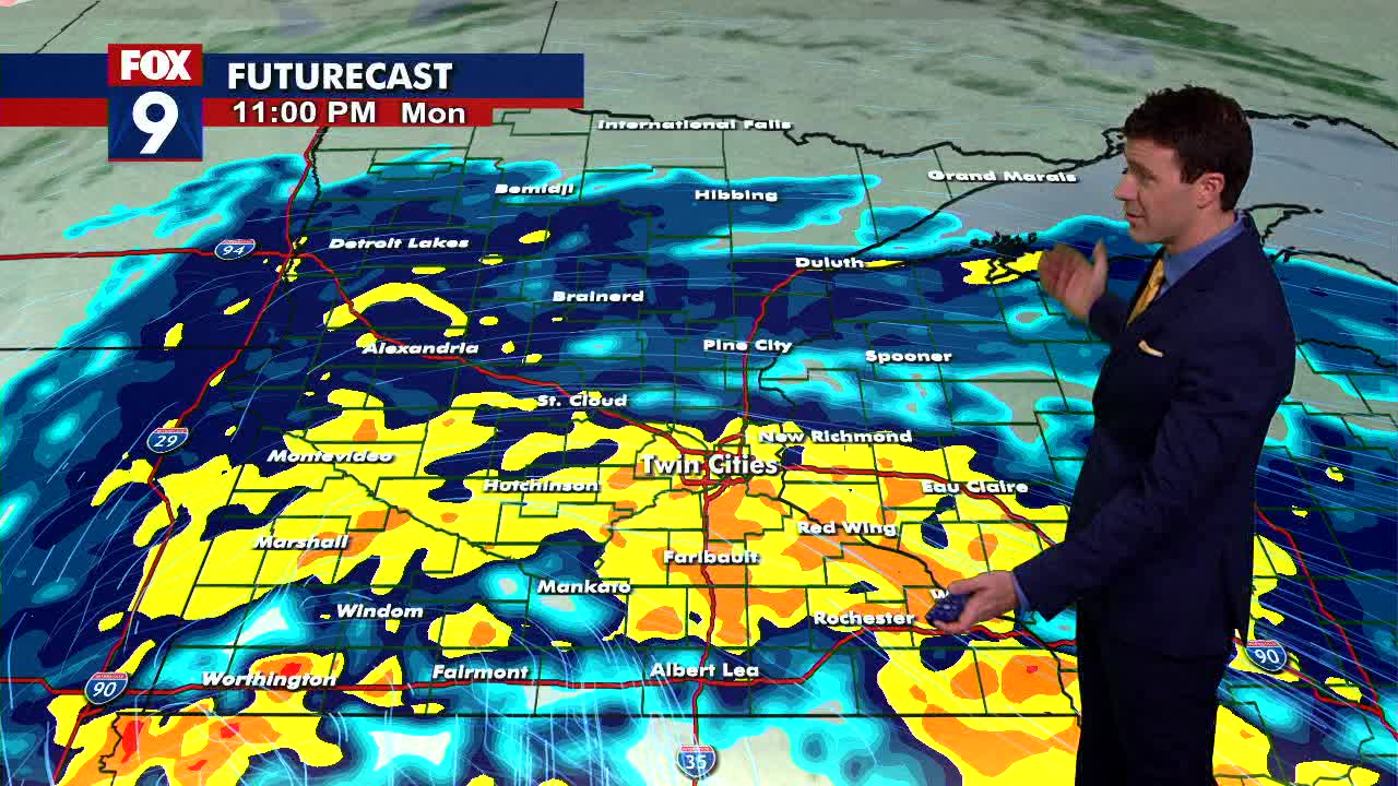 MN weather: Fairly cloudy Monday, rain later